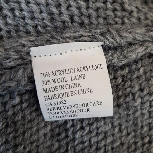 MINKAS Loop Fringe Collar Open Front Knit Vest Cardigan Sz M - Picture 10 of 10